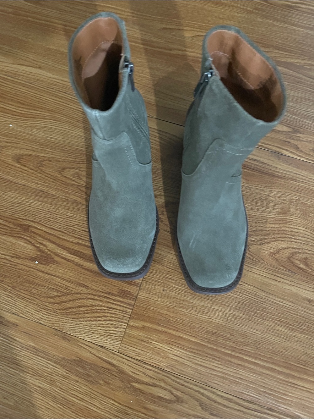 Lucky Brand Women's Suede Ankle Booties in Olive
